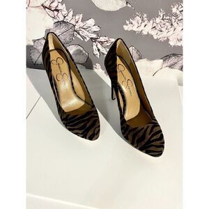 Jessica Simpson Parisah Zebra Print Brown/Black Platform Pump